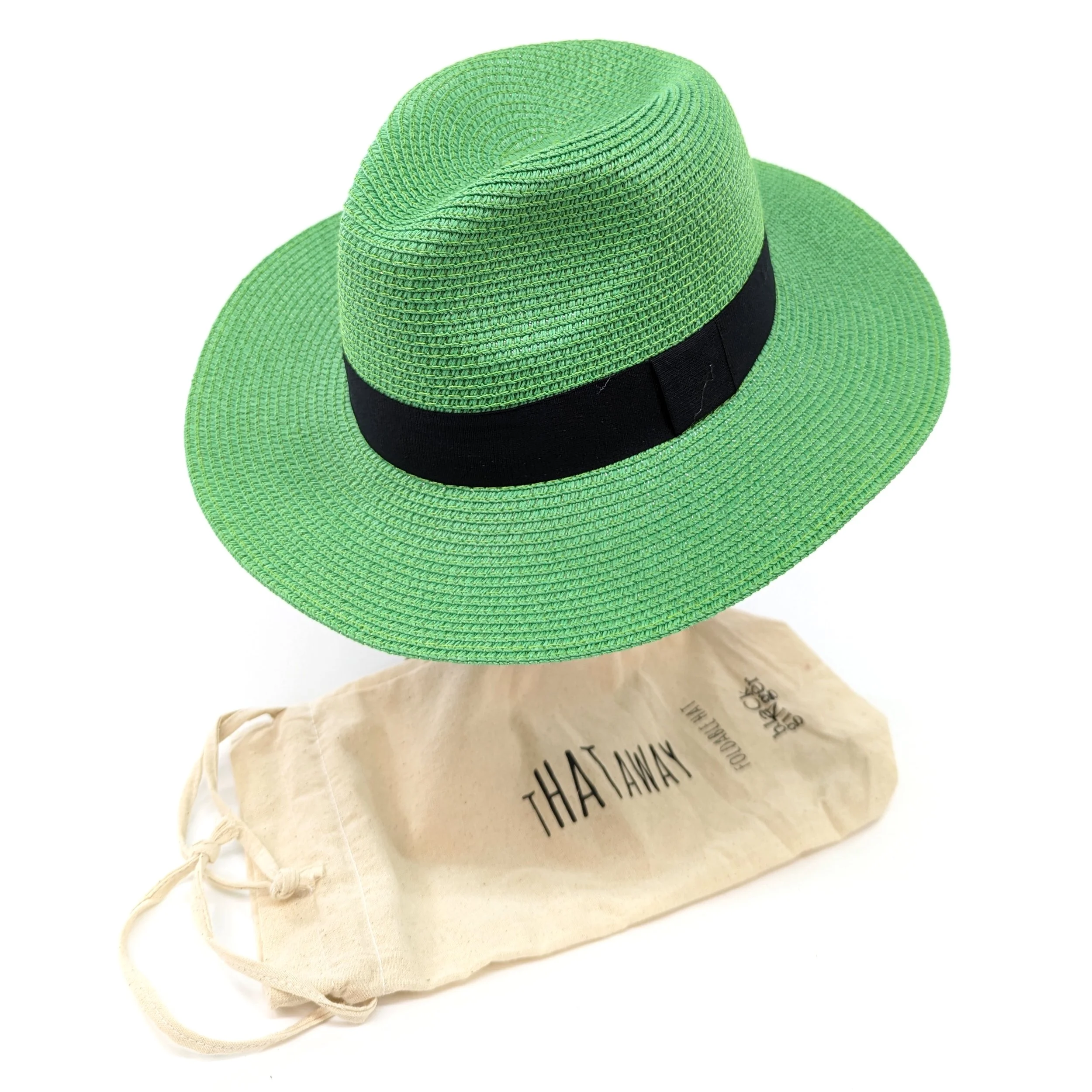 Green Roll Up Panama Hat