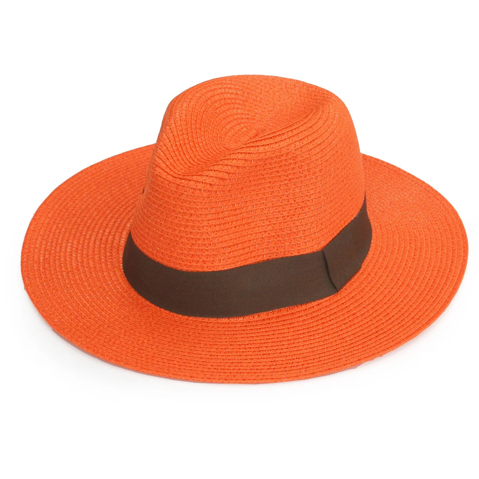 Orange Roll Up Panama Hat
