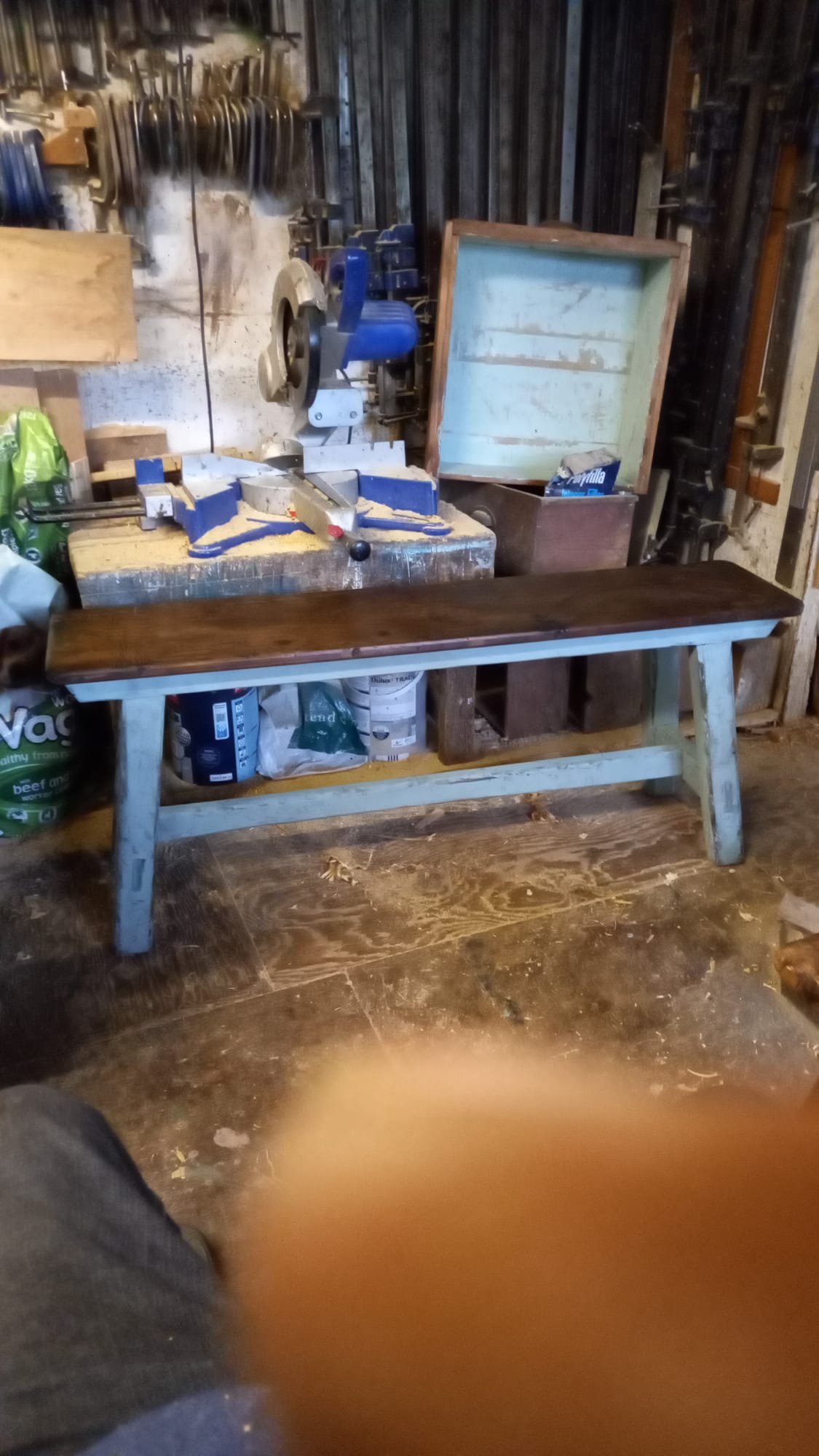 Long Blue Stool - Due into stock 22 May