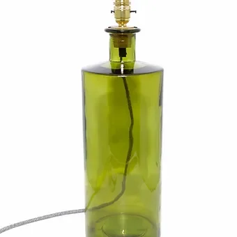 Recycled Glass Table Lamp - Olive Green