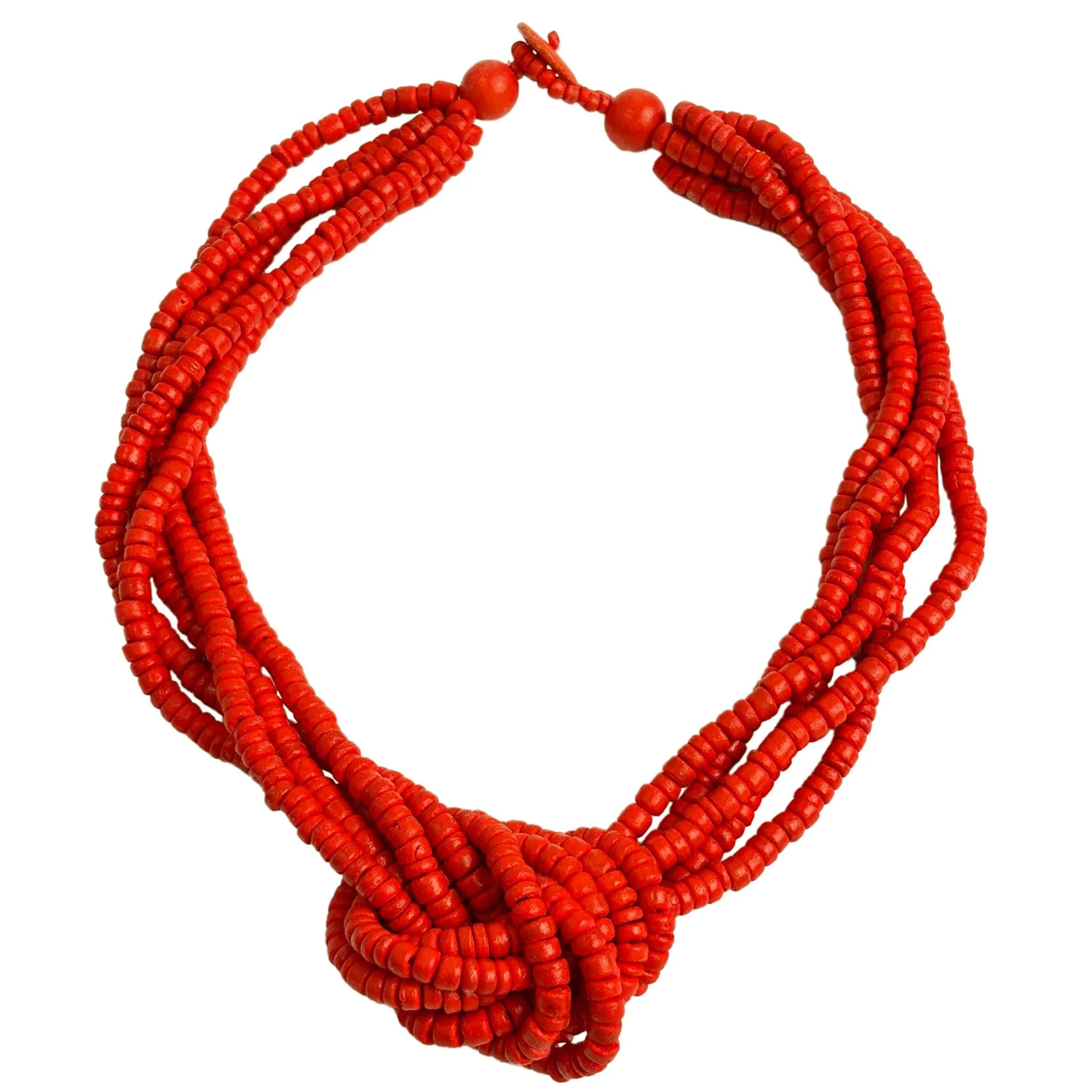 Orange Knot Necklace