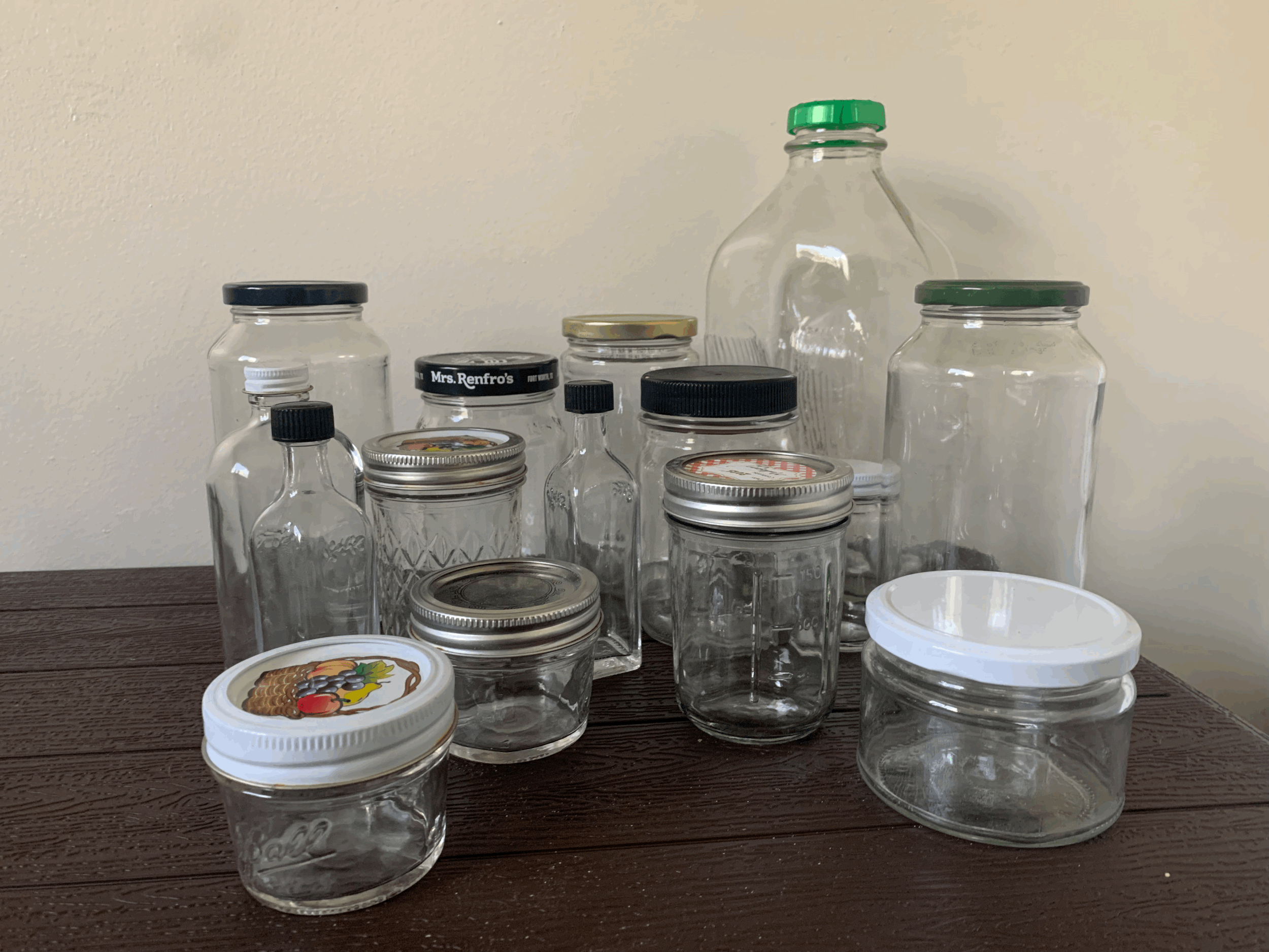 Recycled Clear Glass Container