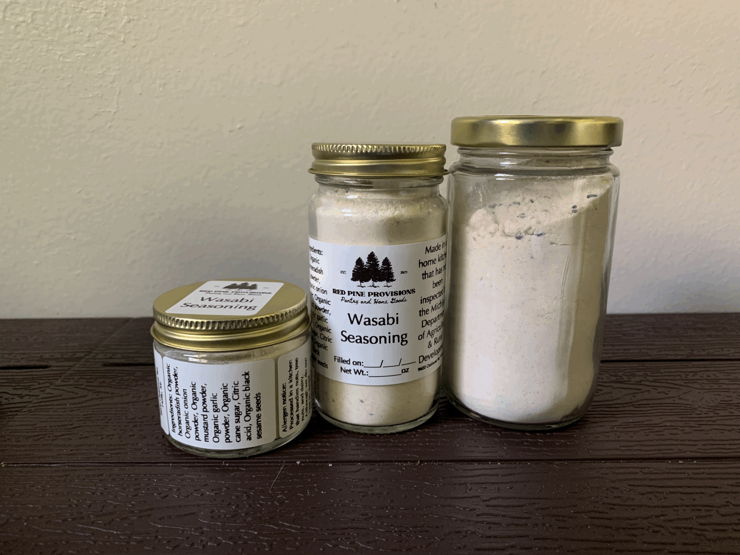 Prepackaged Wasabi Seasoning