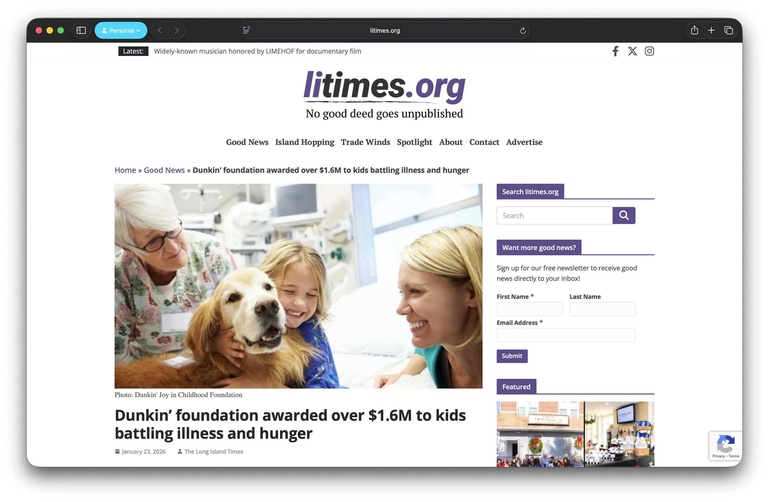 Long Island Times Covers $1.6M in Grants Supporting Kids in New York