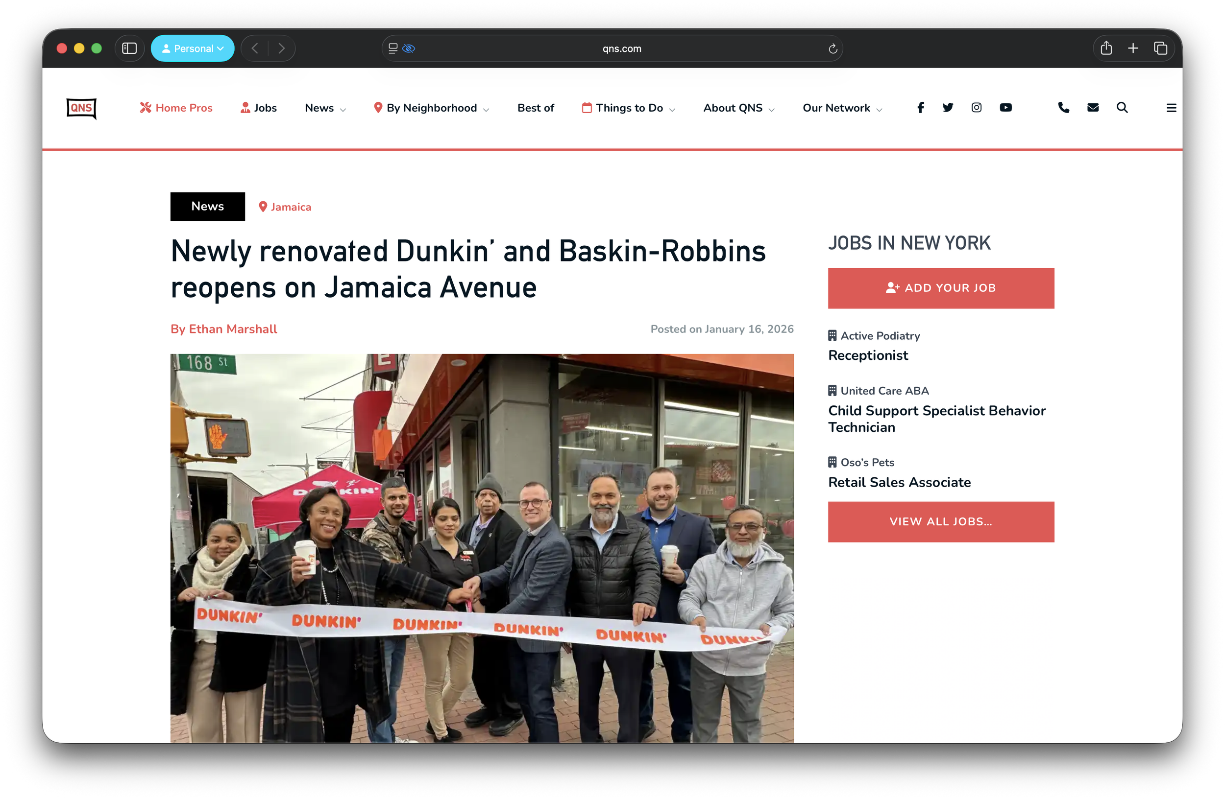 Jamaica Dunkin Reopening Includes $3,000 Donation for Local Cause