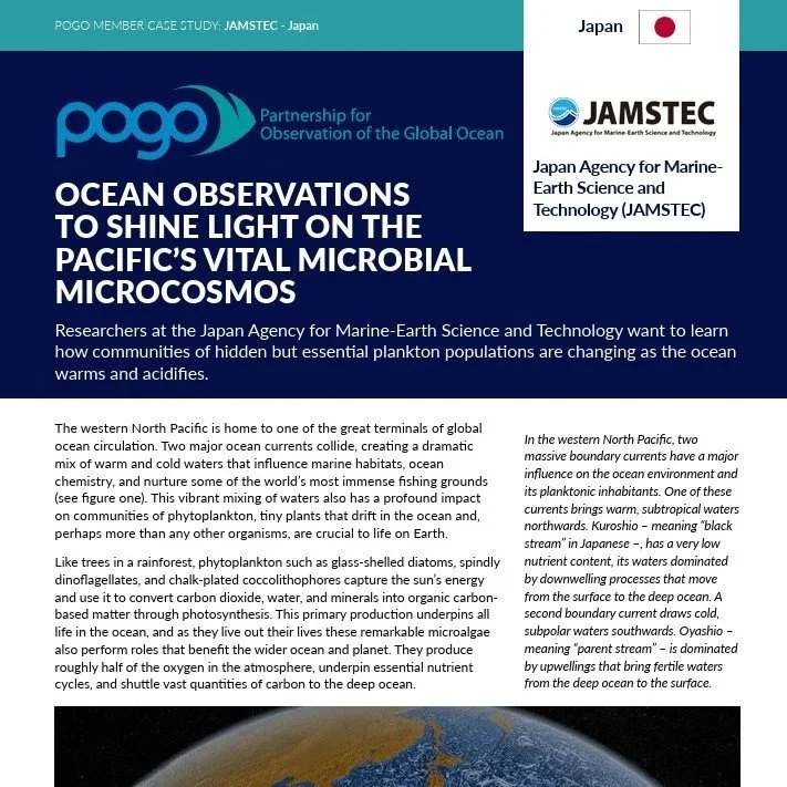 Case study for POGO on microbial ecosystems in the open ocean.