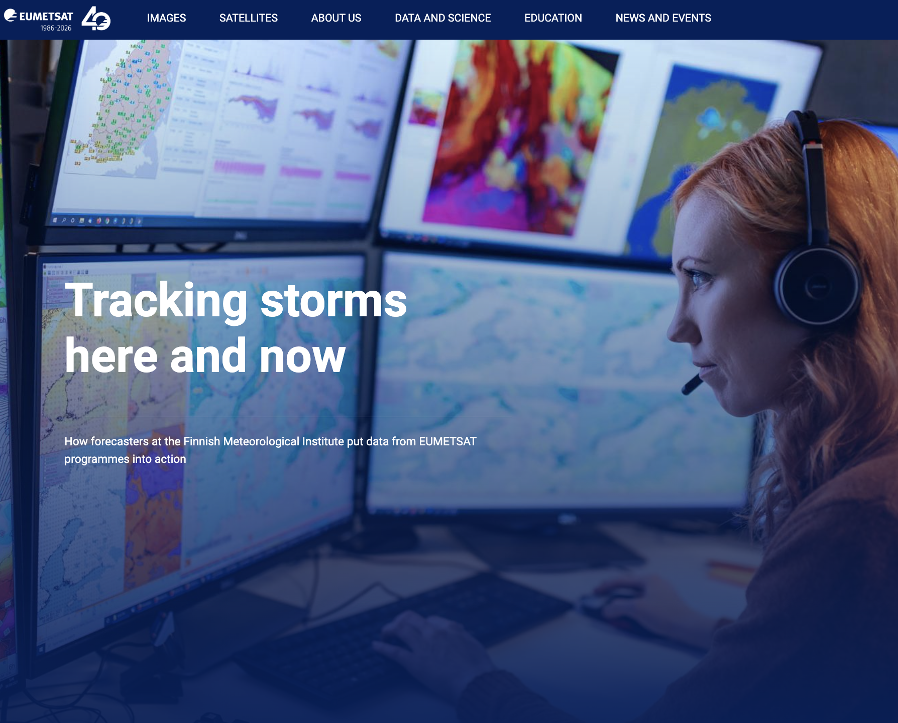 Interactive Shorthand feature for EUMETSAT showcasing the use of EUMETSAT data by the Finnish Meteorological Institute in order to track storms.