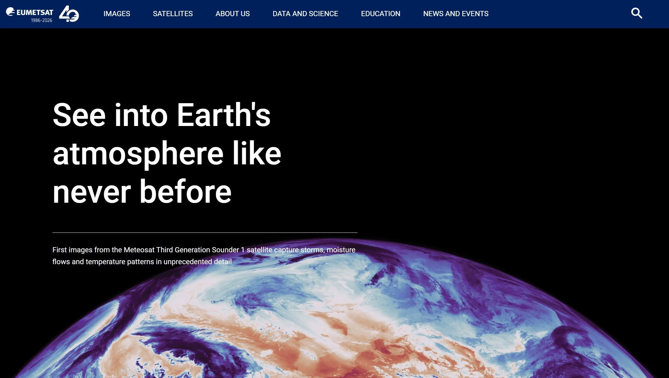 Press release for EUMETSAT on new atmospheric‑monitoring imagery showcasing Earth’s atmosphere in unprecedented detail.