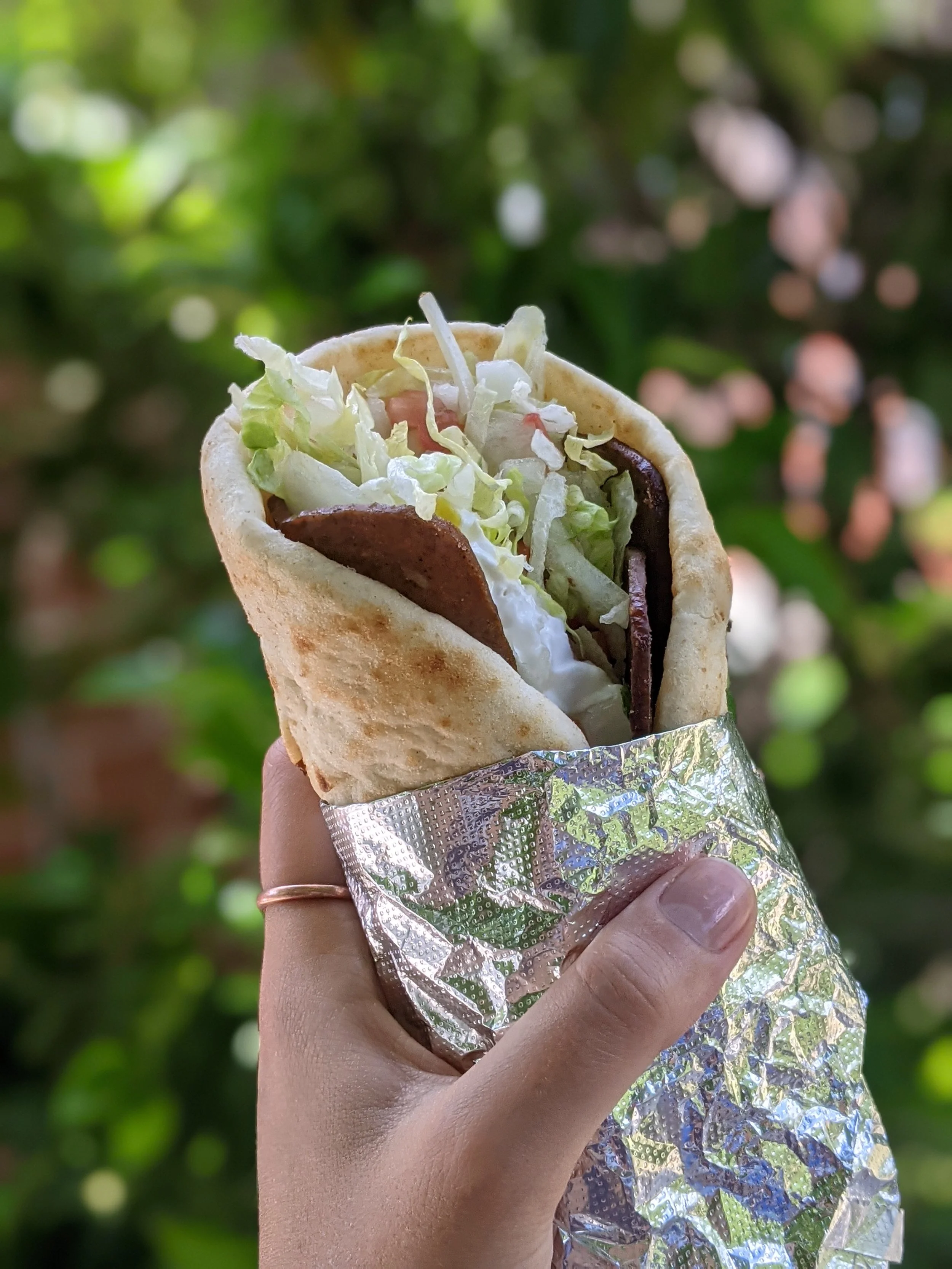 traditional greek gyro wrap, greek food, greek festival