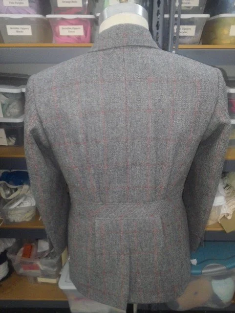 Gray plaid suit jacket