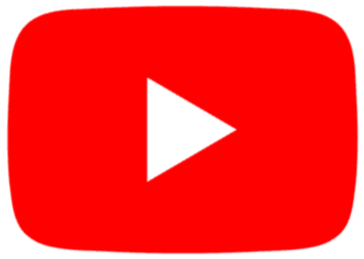 YouTube logo with a red rounded rectangle background and a white play button in the center.