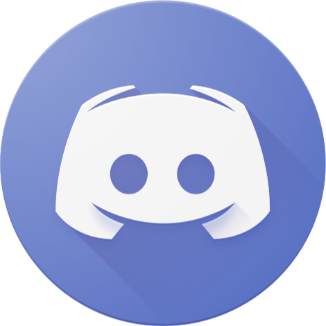 Discord logo with a white game controller icon on a blue circular background