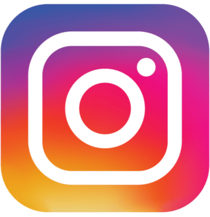 Instagram logo with a gradient background of purple, pink, orange, and yellow.