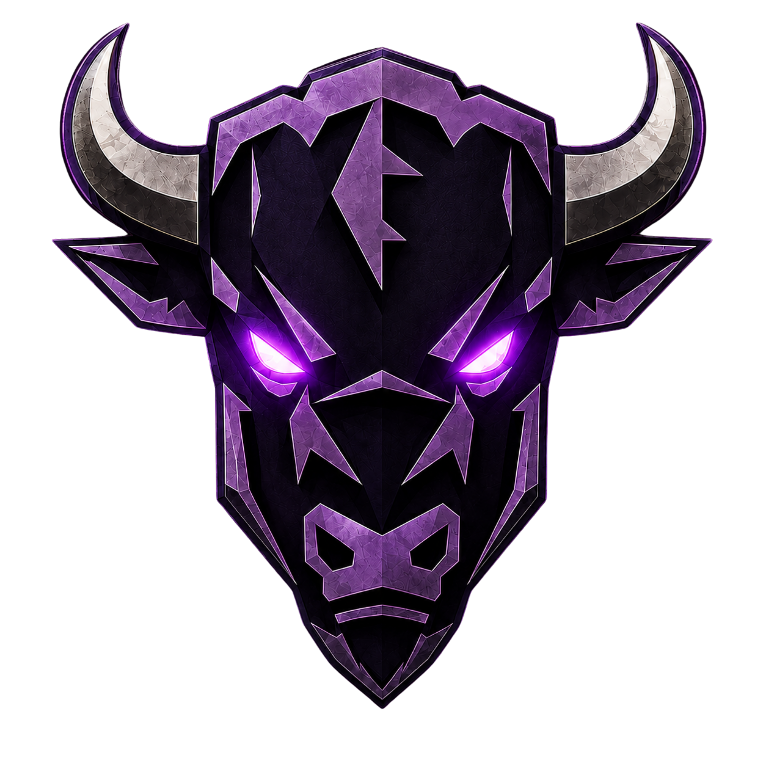 A digital artwork of Superman's emblem with a stylized, geometric design in shades of purple, silver, and black, with glowing accents on a black background.