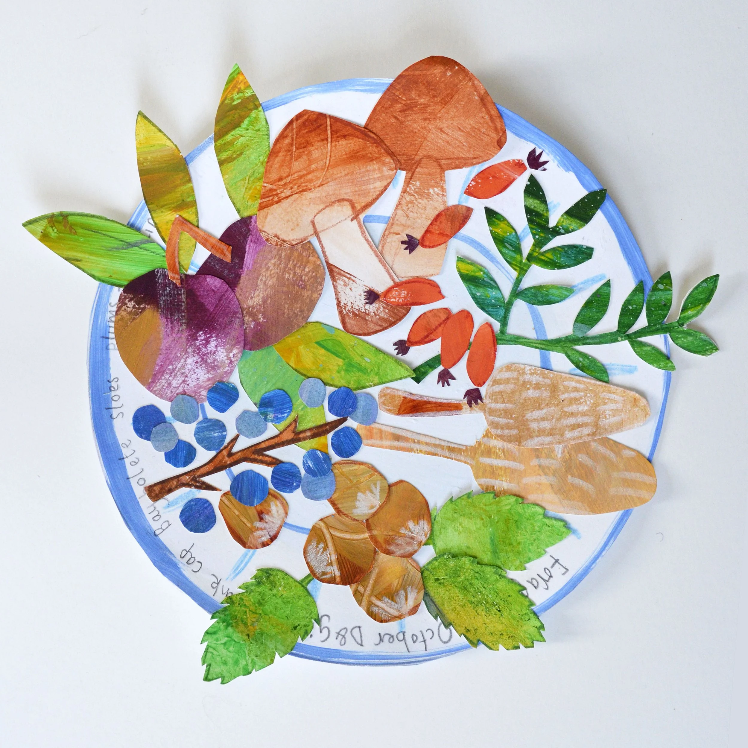 Foraged food collage - Wild Goose Festival (workshop) 