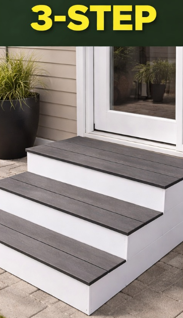 3 Tread Step (Grey and White)