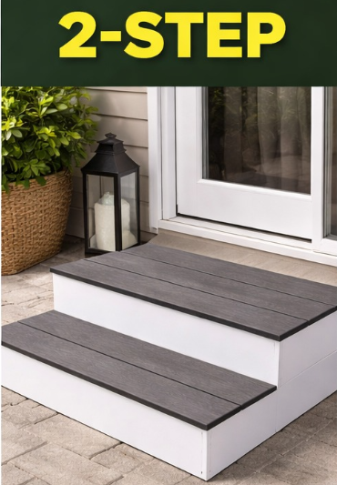 2 Tread Step (Grey and White)