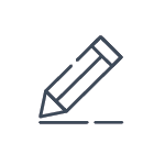 Icon of a pencil writing on paper