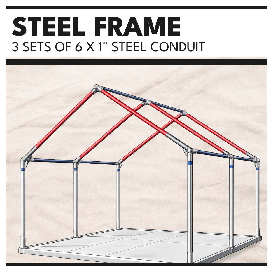 Steel Frame – 10×12 Compatible