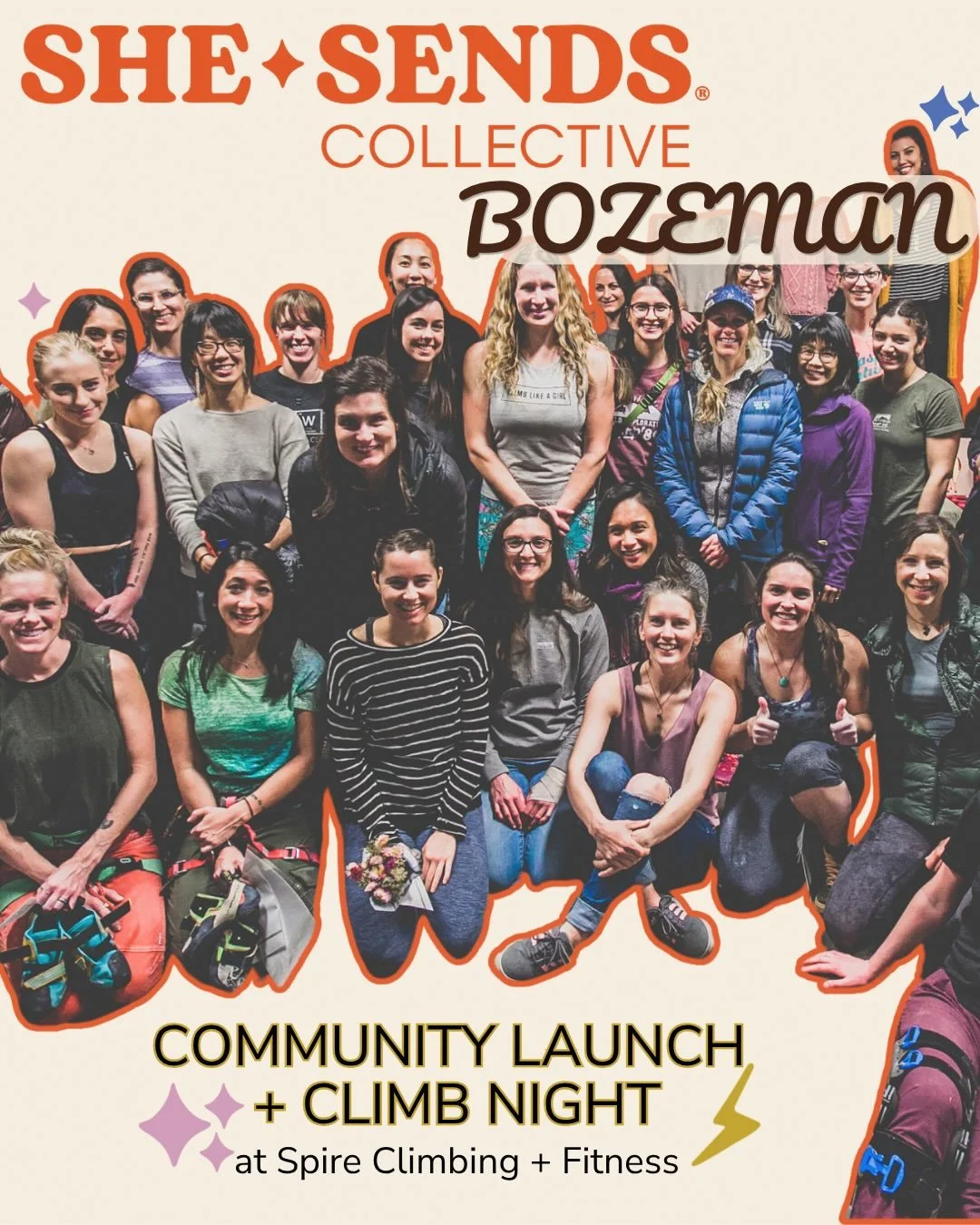 BOZEMAN, WE&rsquo;RE HERE 💥

After 6 years of building community in the Colorado, She Sends Collective is officially landing in Montana&mdash;and we&rsquo;re kicking things off with a Community Launch + Climb Night 🧡

Join us for an evening of conn