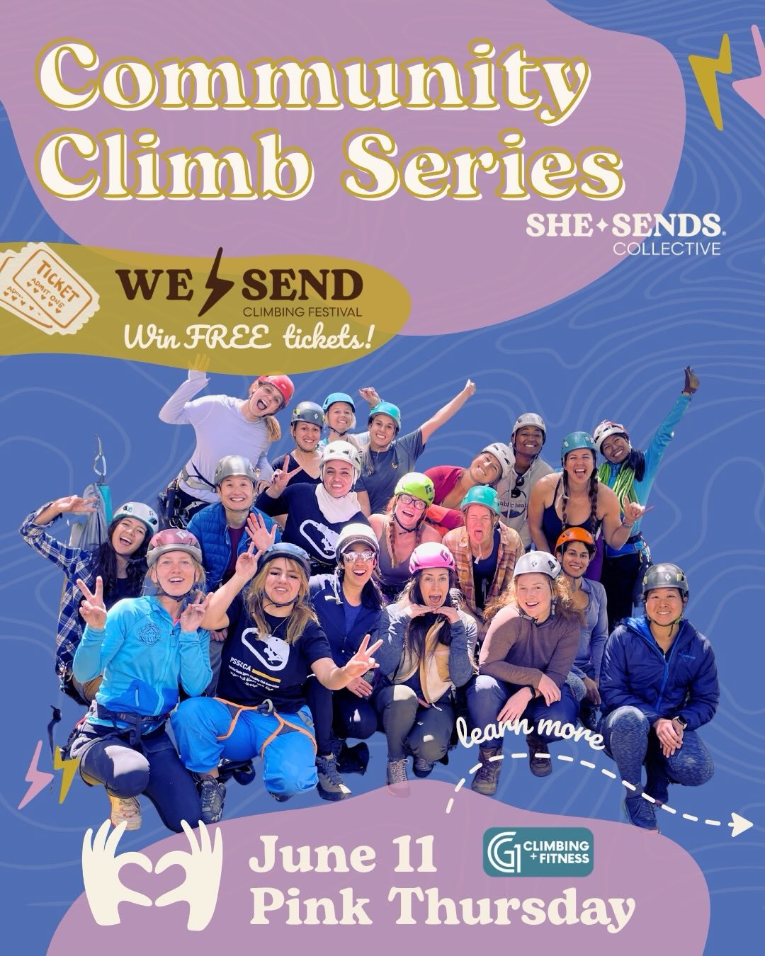 🎀 PINK THURSDAY IS HERE 🎀

Ready to climb, connect, and wear an unreasonable amount of pink?

Join us June 11 at G1 for the second event in our Community Climb Series! This summer-long series is all about building community, meeting new climbing fr