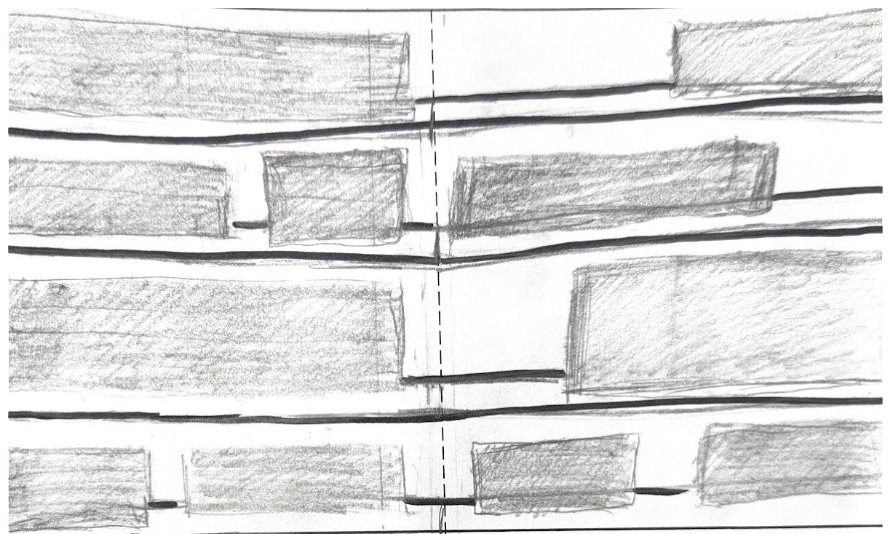 Rough inside cover thumbnail, which was trying to achieve the look of the words sitting on the shelves.