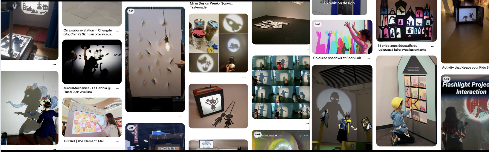 Some inspiration. Before knowing what I wanted to do, I was really inspired by using shadows as a subject and how that could interact with something on a screen.