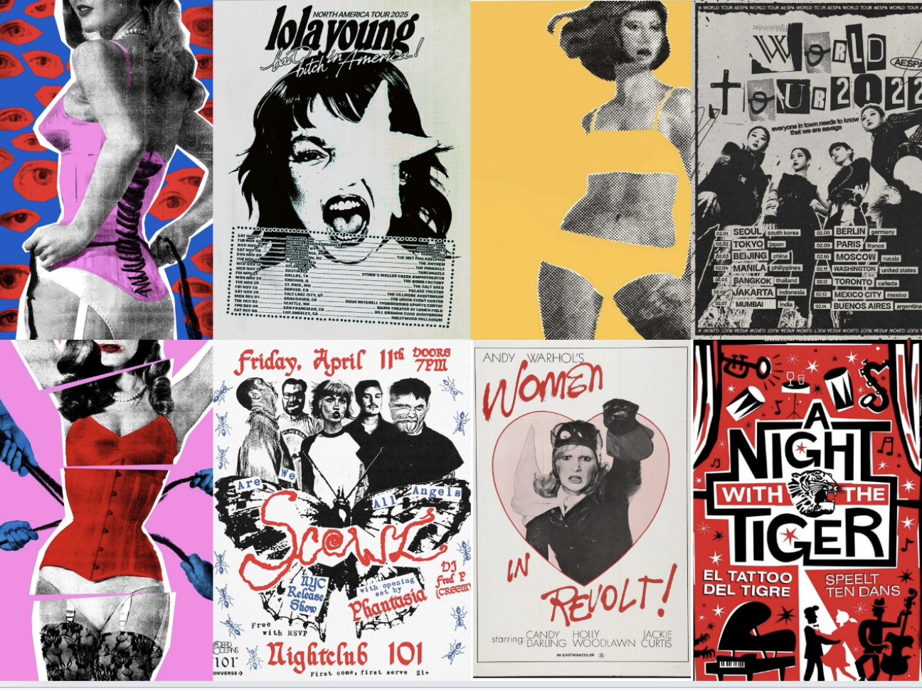 I was very inspired by retro punk collage style posters throughout my whole process and wanted to integrate that into my final poster