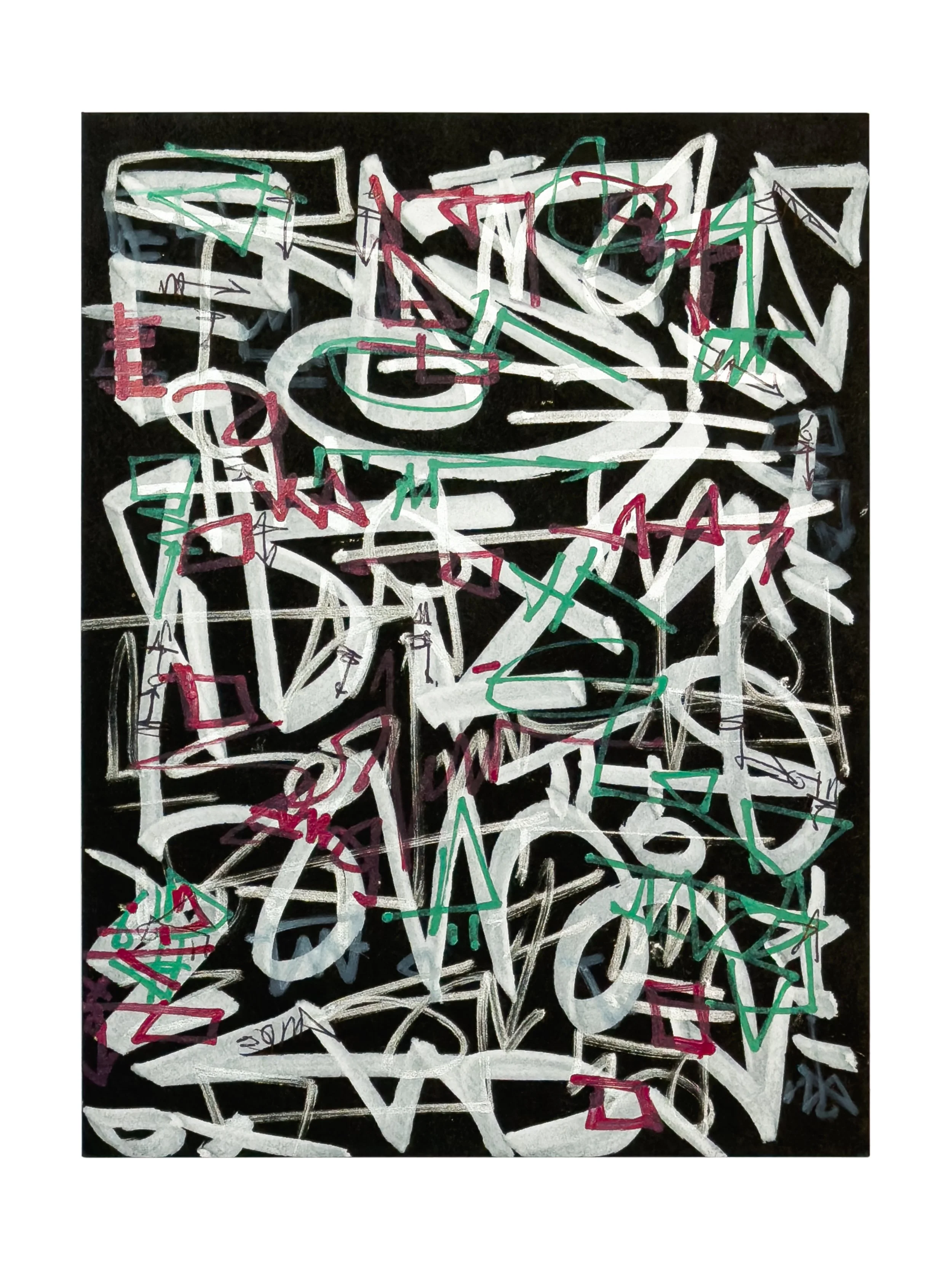 Bathroom Thesis Acrylic on Black Paper 9 x 12 in. 