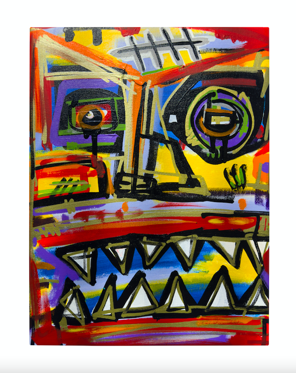  Red Canvas Head 2016 Acrylic on Canvas 12 x 18 in. 