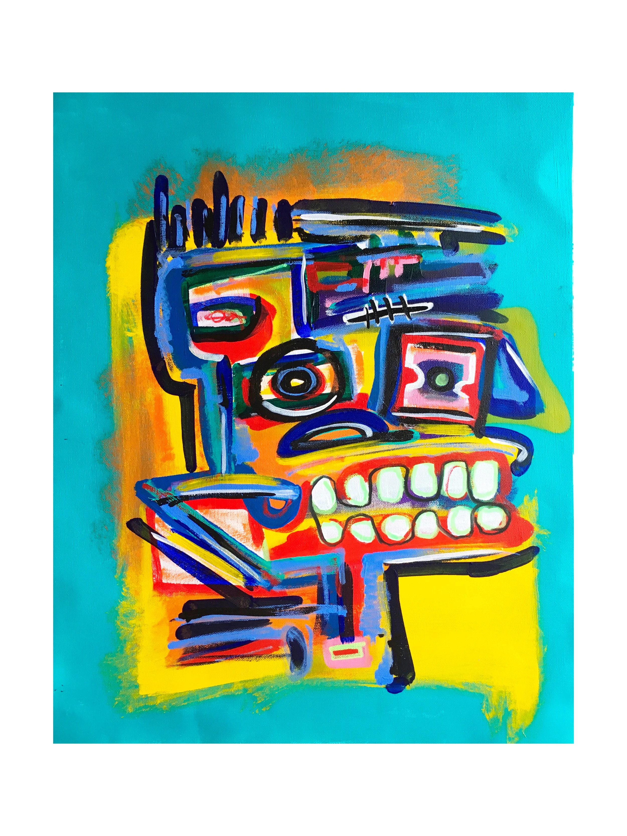 Big Head 2018 Acrylic on on Canvas 16 x 20.