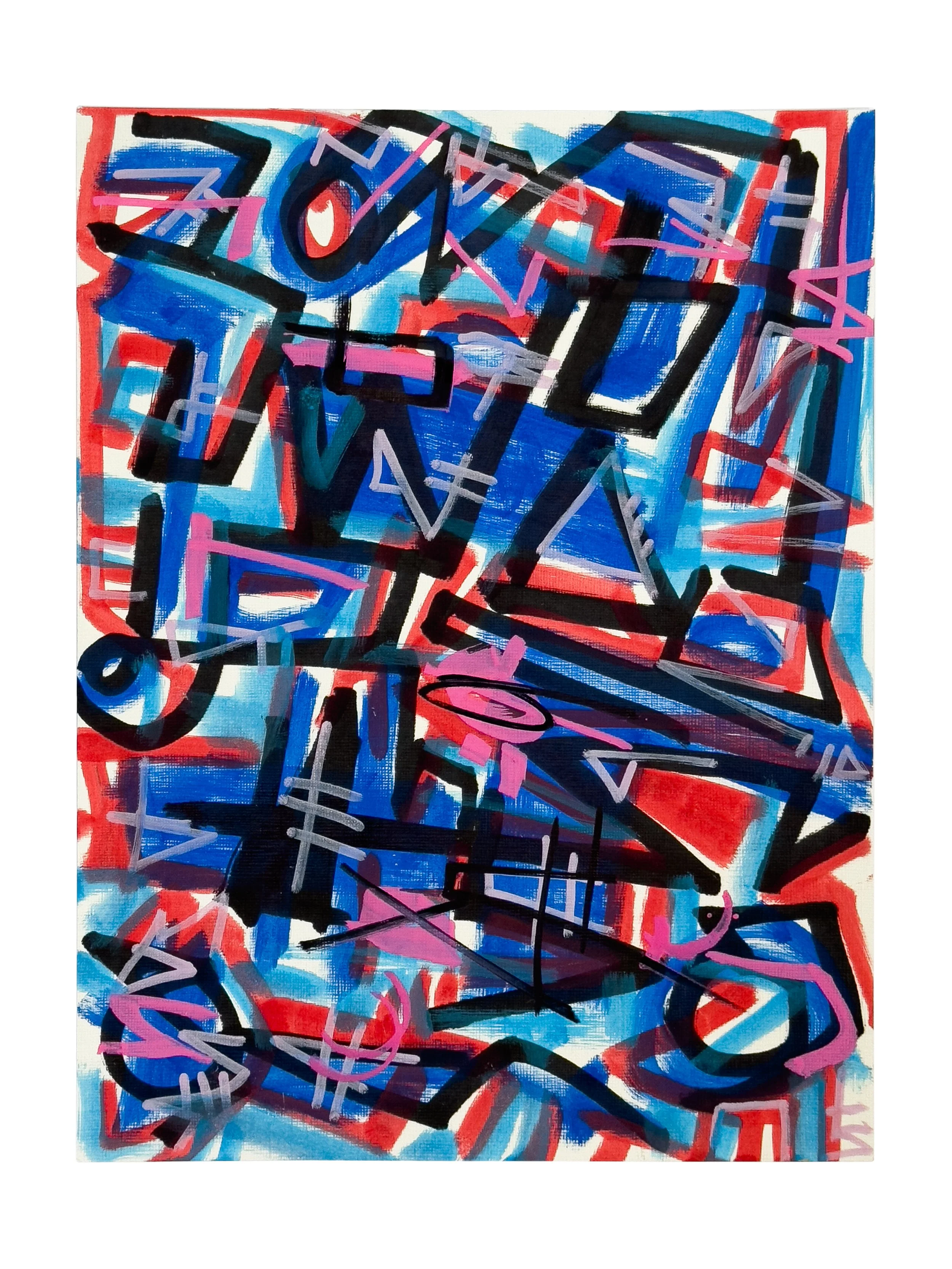 Abstract Line Culture 2022 Spray Paint and Acrylic on Paper 18 x 24 in. 