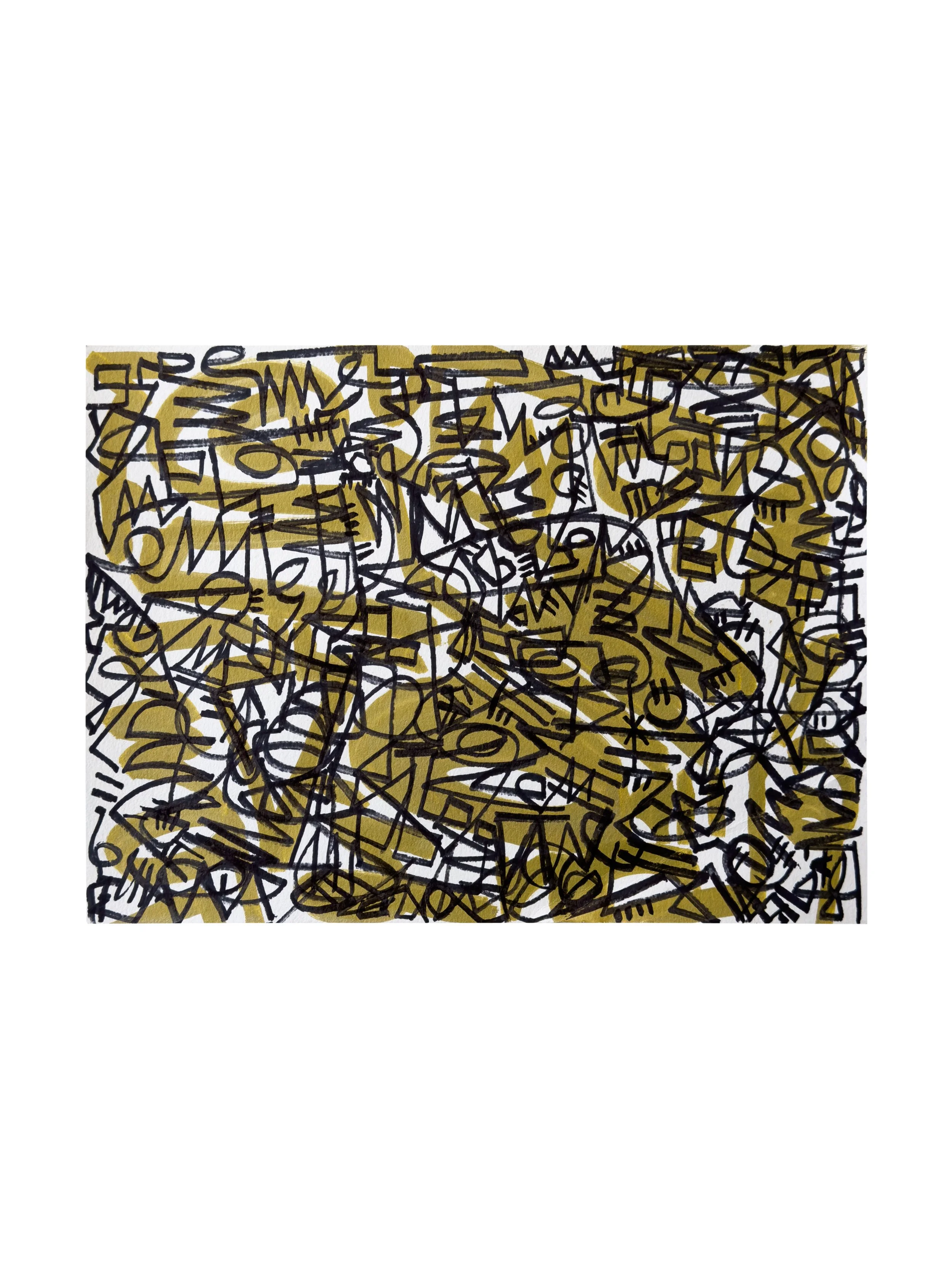 Line Culture Brown 2022 Acrylic on Paper 12 x 9 in. 