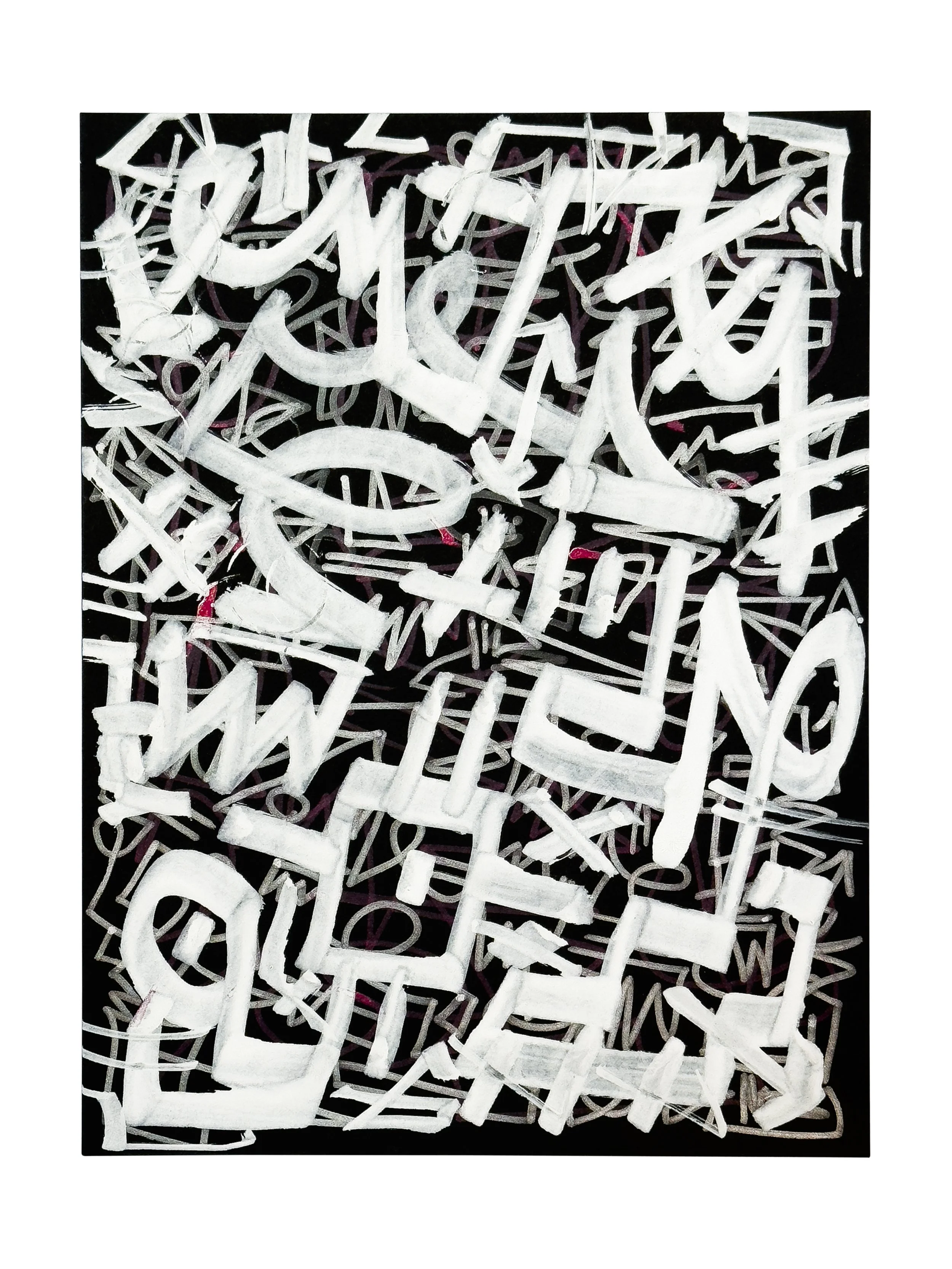 Bathroom Thesis 2022 Acrylic on Black Paper 9 x 12 in. 