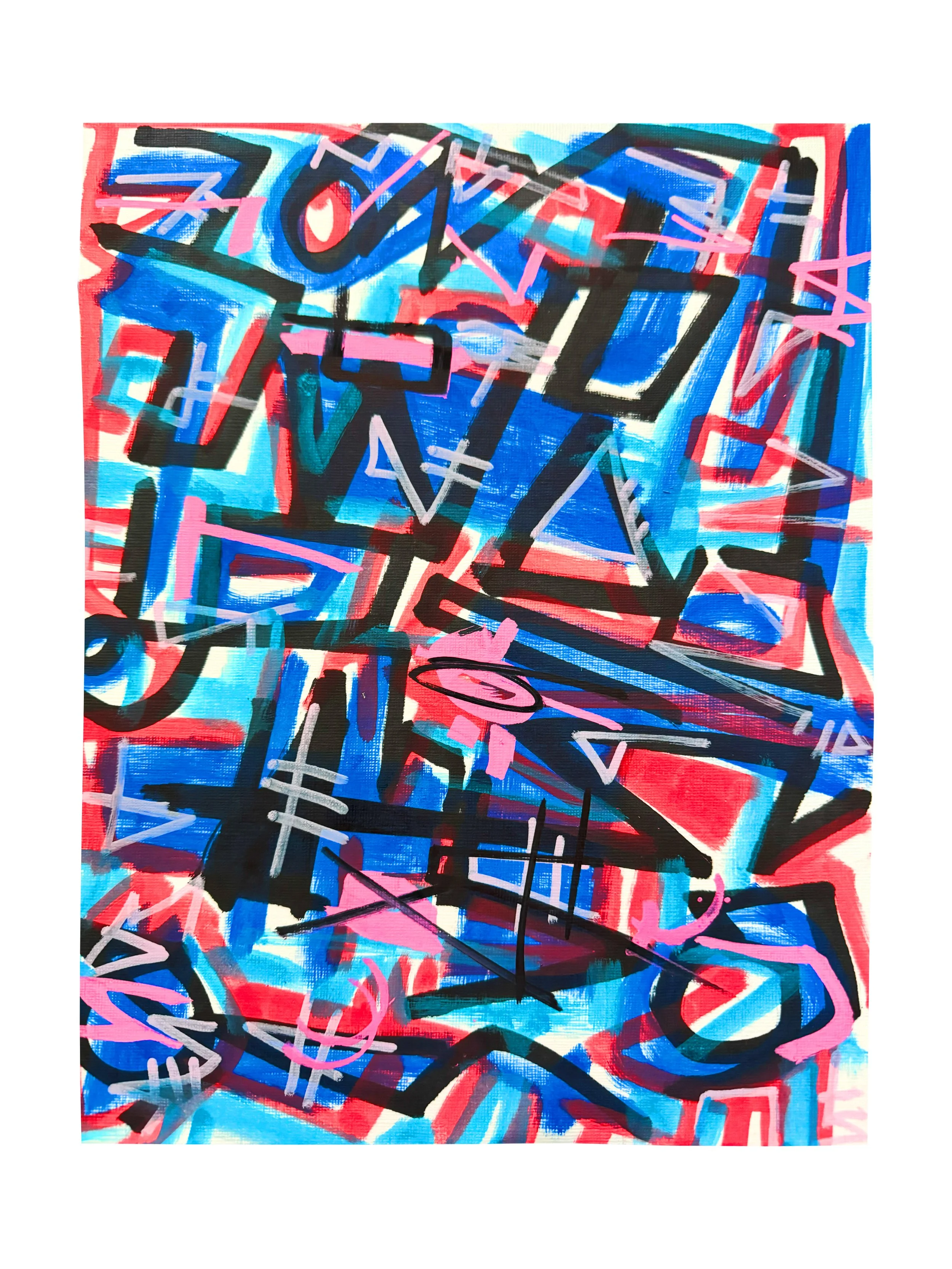 Line Culture 2022 Acrylic on Paper 9 x 12 IN. 