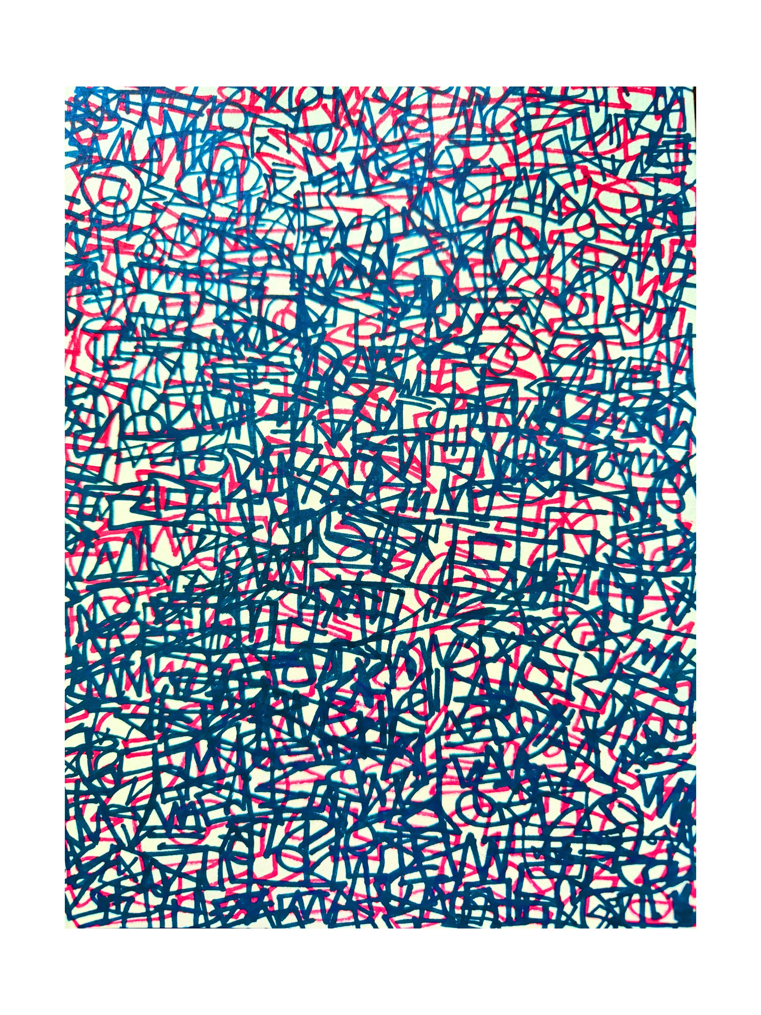 Line Culture 2022 Acrylic on Paper 9 x 12 in. 