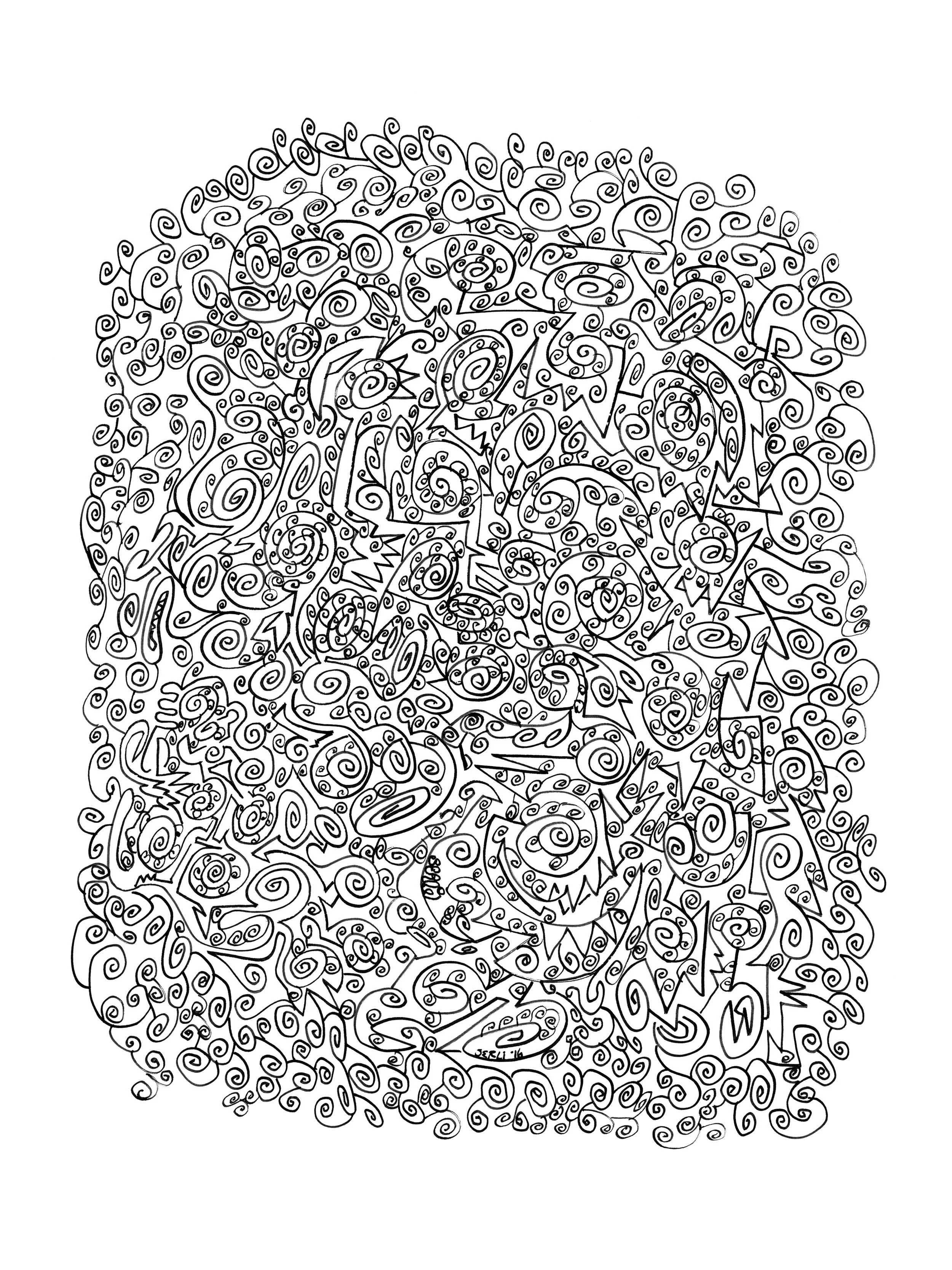 Curls 2016 Paper 11 x 14 in.