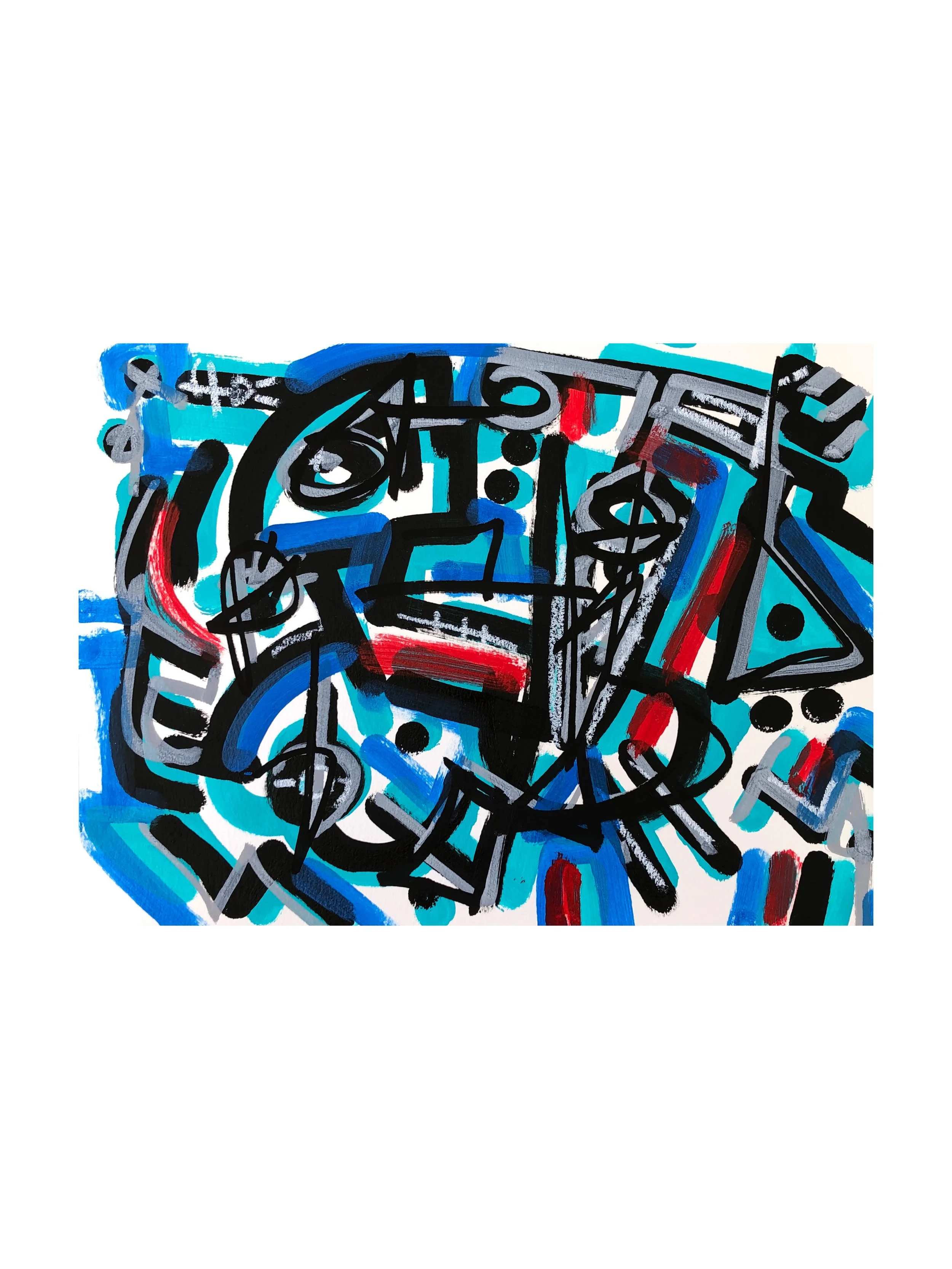 Lineage IV 2019 Acrylic and China Marker on Paper 11 x 16 in. 