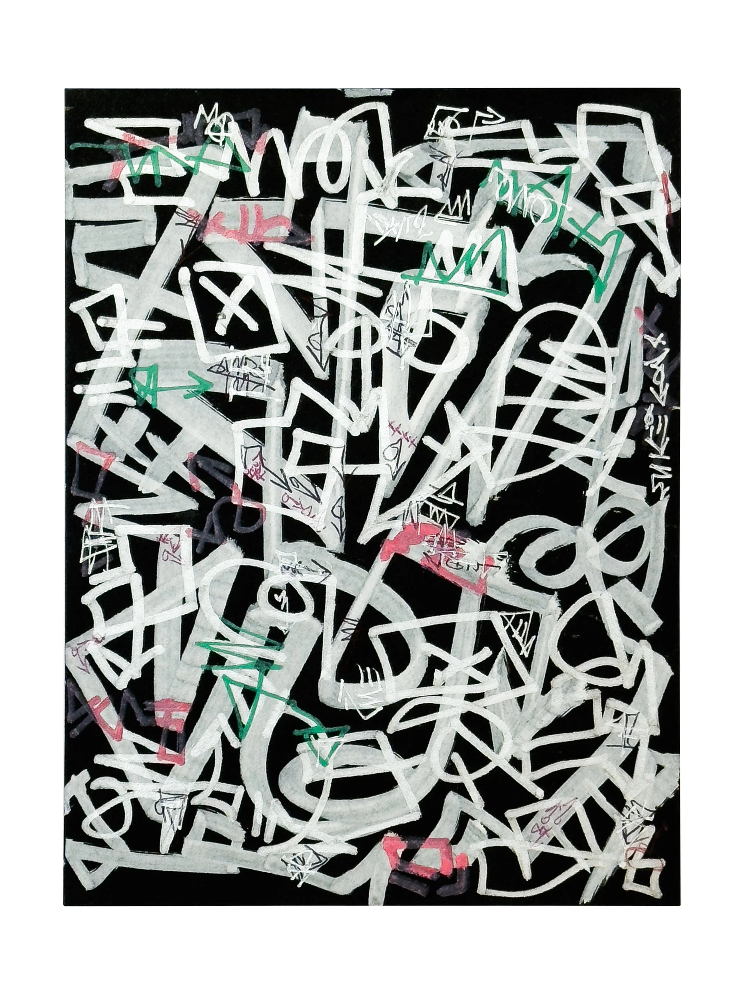 Bathroom Thesis 2022 ink and Acrylic on Black Paper 9 x 12 in. 