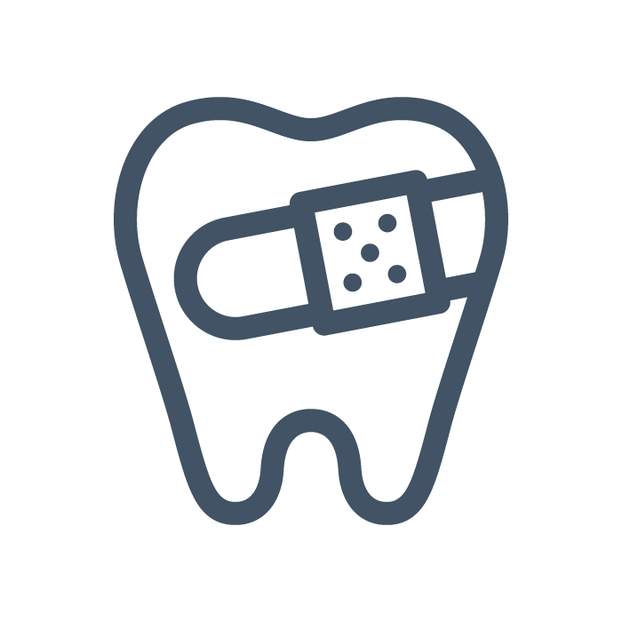 Icon of a tooth with a bandaid on it
