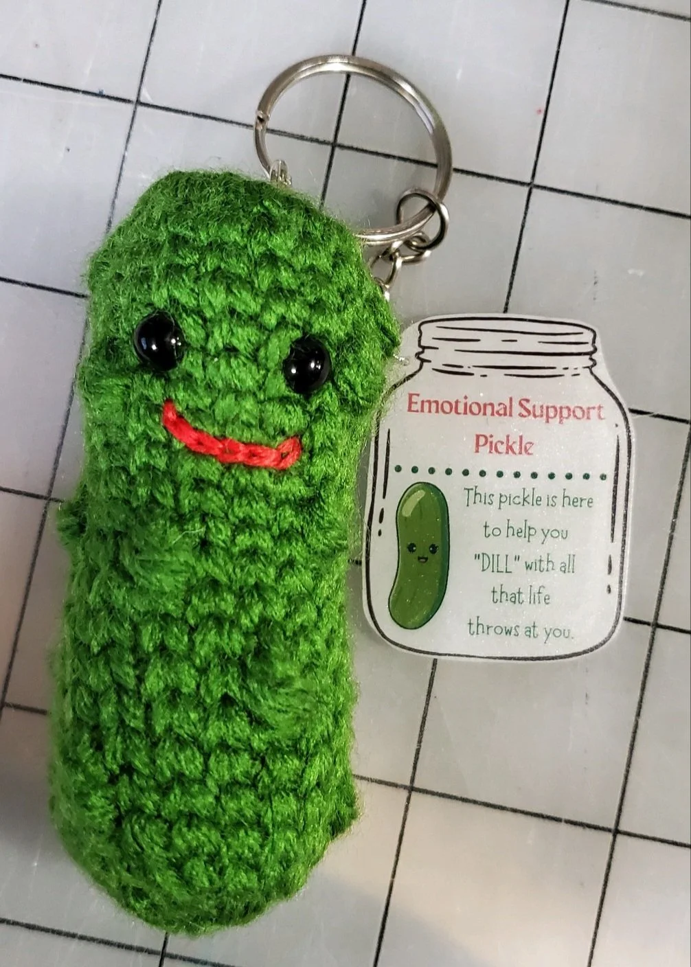 Hand Crocheted Emotional Support Pickle