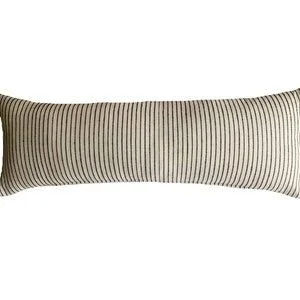 Black Stripe Long Lumbar Pillow Cover, Linen Back - Etsy.jpg