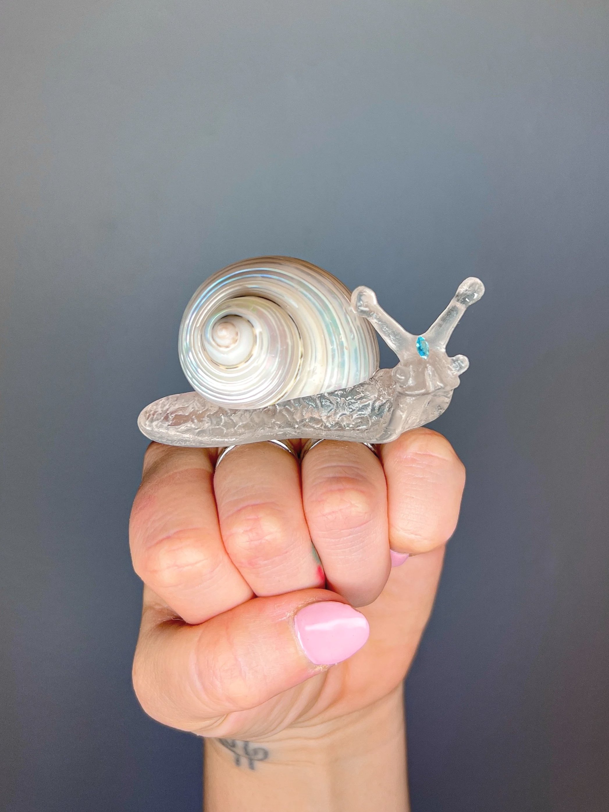 Snail Glass Ring