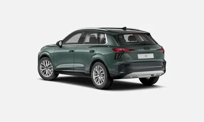 Green SUV shown from the rear side on a plain white background.