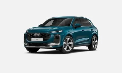 Blue Audi SUV against a plain white background.