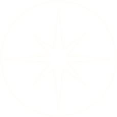A black background with a white compass rose symbol in the center.
