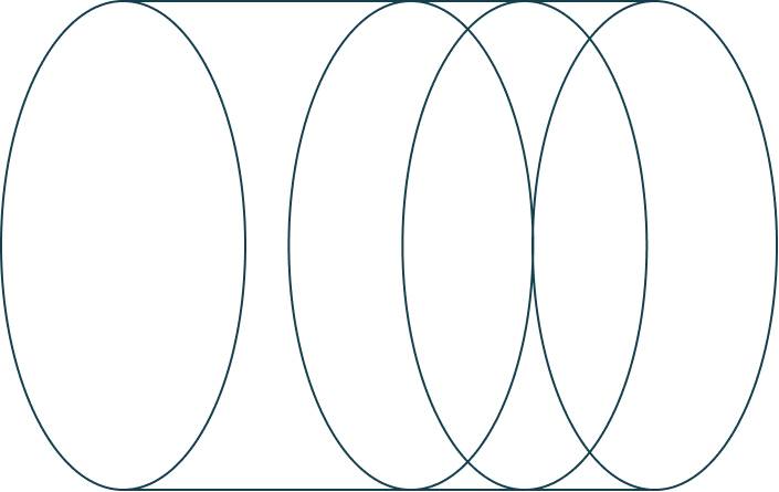 Diagram showing five interconnected circles, each overlapping with the next, creating a Venn diagram.
