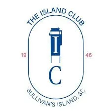 Logo for The Island Club in Sullivan's Island, South Carolina, featuring a lighthouse and the text.