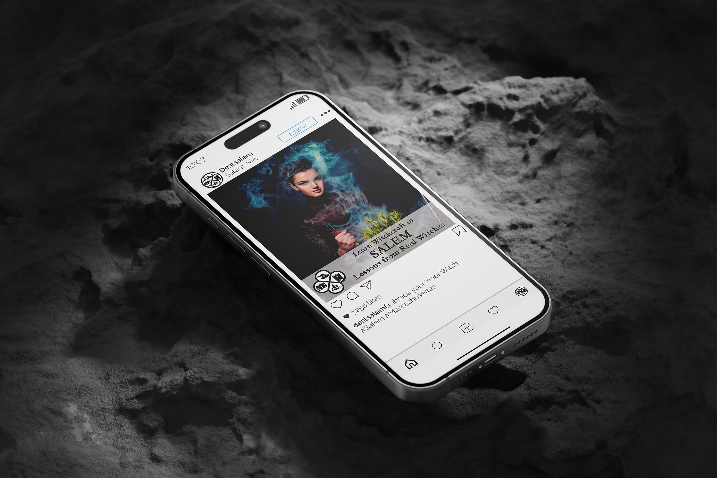 01 Free iPhone 15 Pro On Rock Mockup.png