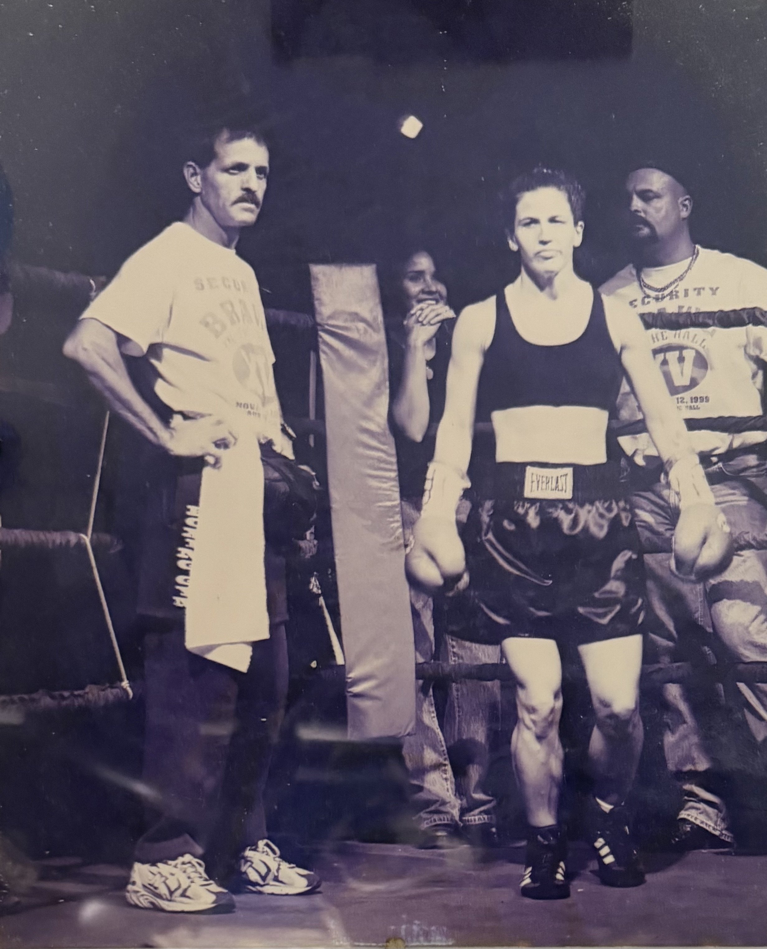Richard and his wife Lori Lord, during her world title fight. She did indeed take home the belt.